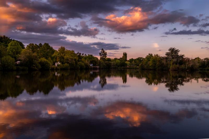 Etang du Gâvre après le coucher du soleil