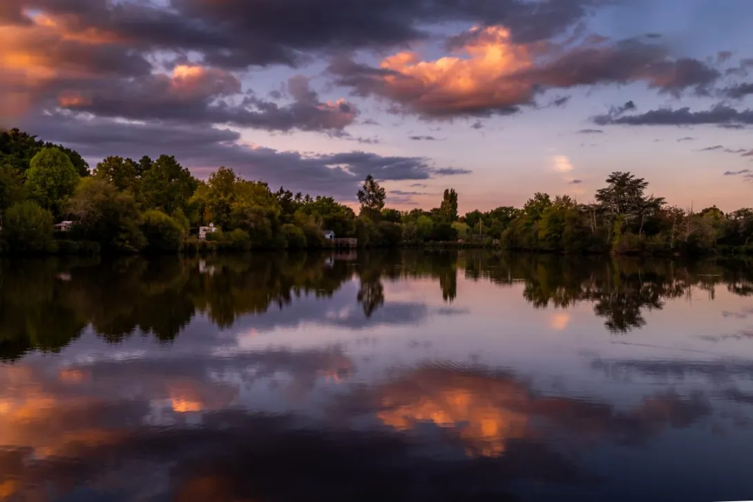 Etang du Gâvre après le coucher du soleil